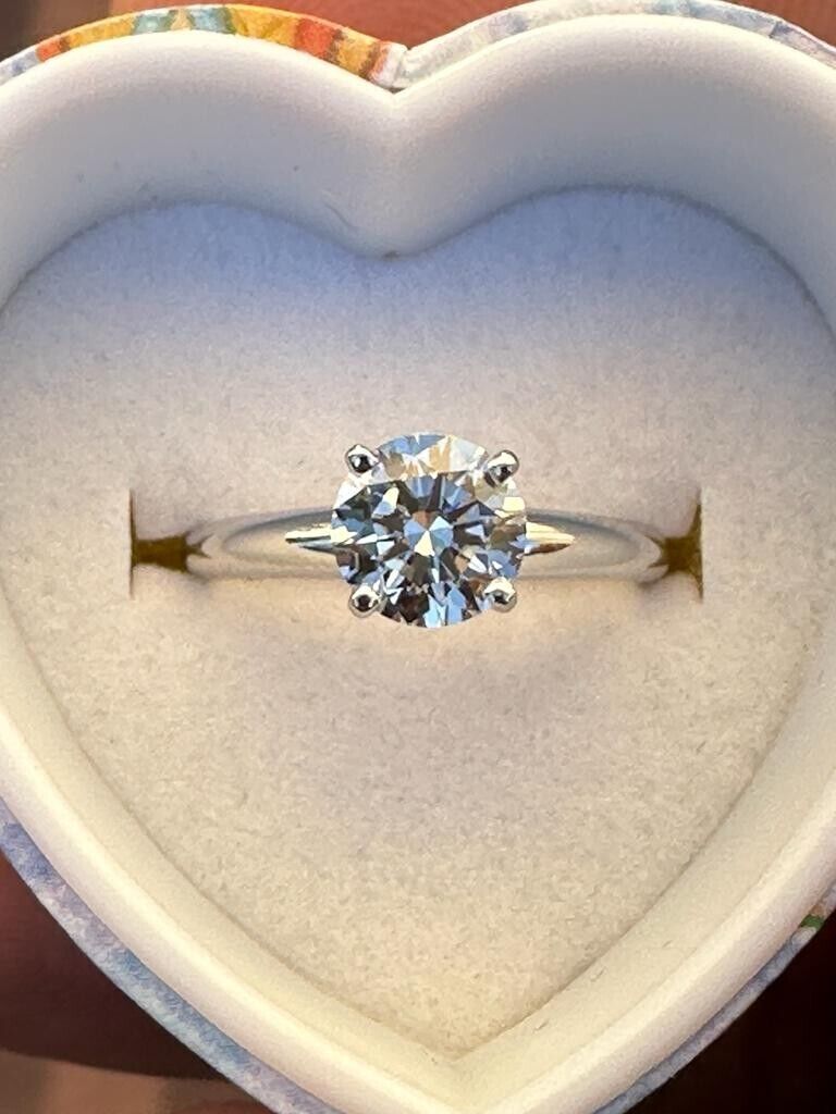 Solitaire Engagement Ring 1.10 Ct Lab Grown CVD Diamond F/G VS1-2 14k WHITE Gold