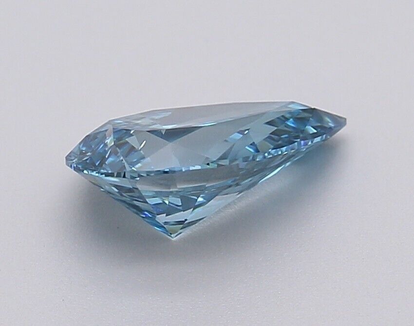 Pear 1.03 Cts Fancy Vivid Blue SI1 IGI Certified Lab Grown CVD Diamond