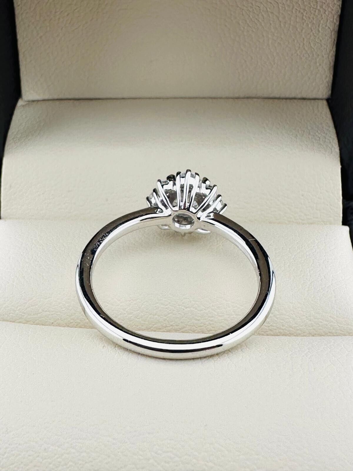 0.56 Ct Round F VVS1 Lab Grown CVD Diamond Engagement 14K Gold Ring Size 6