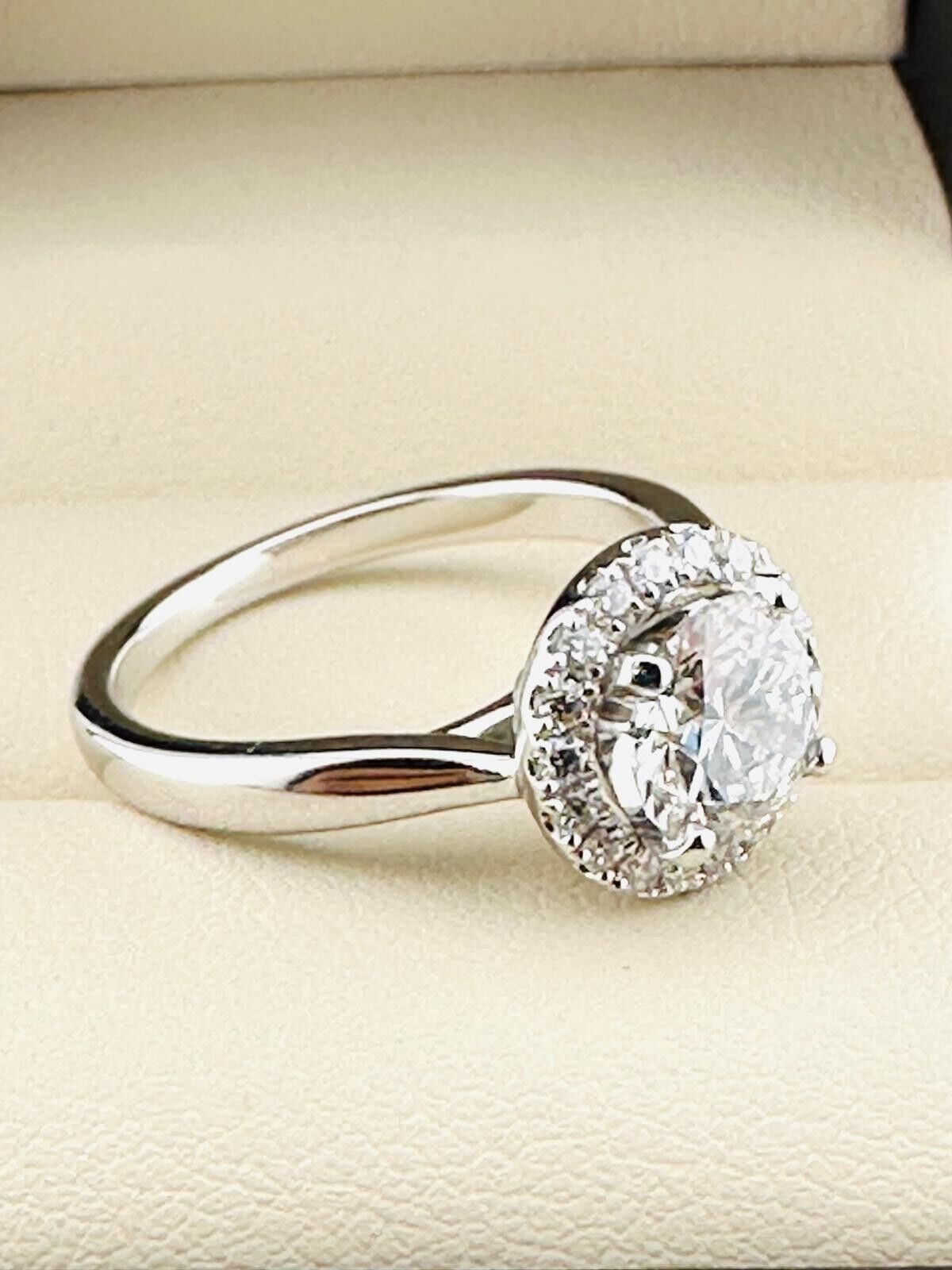1.01 Ct ROUND F VS2 Lab Grown CVD Diamond Engagement 14K Gold Ring Size 5.5