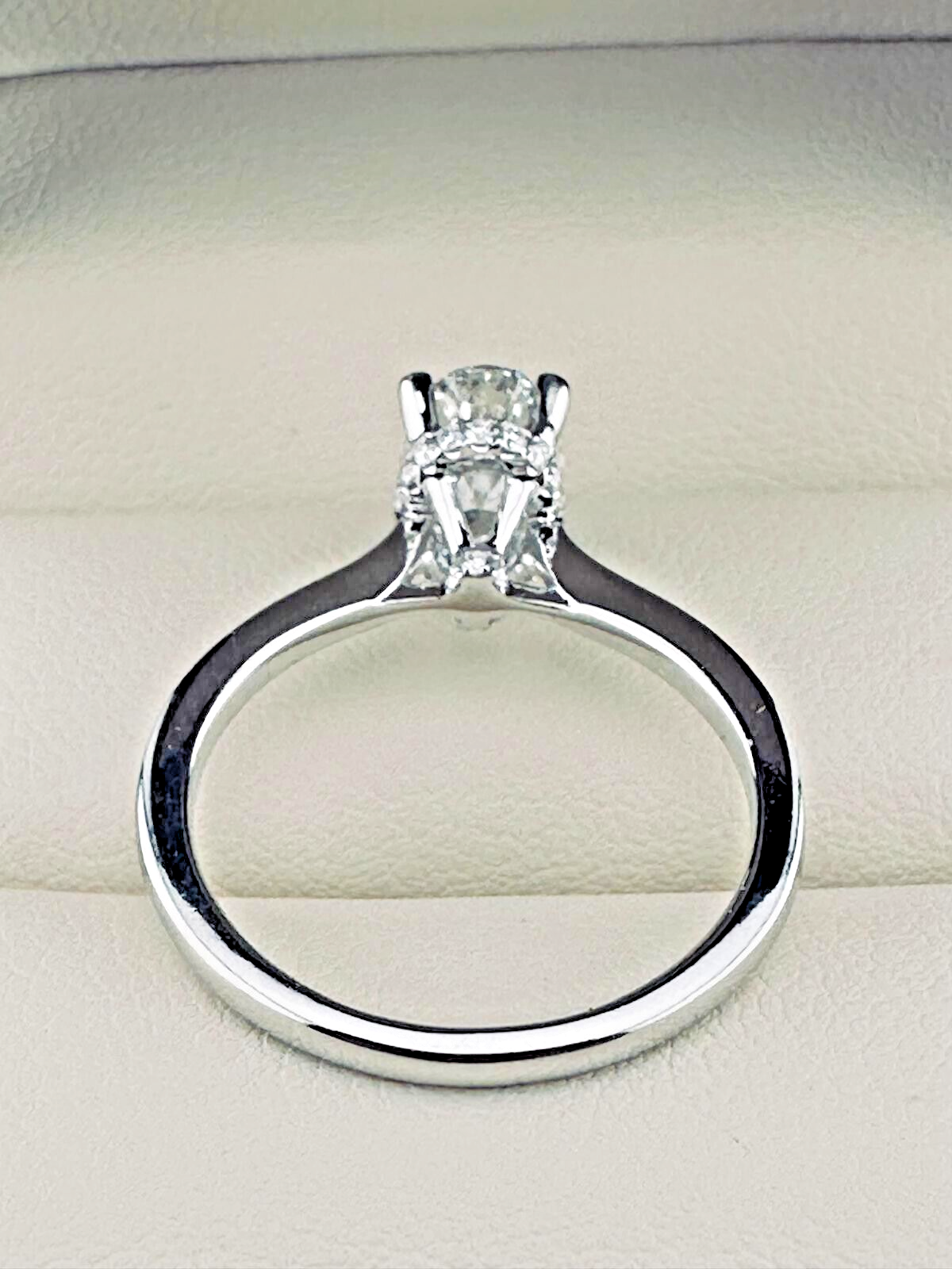 1.03 Ct Round H VS2 Lab Grown CVD Diamond Engagement 18K Gold Ring Size 6.25