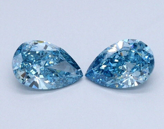 0.33 BLUE PEAR Pair VS1 IGI Certified Lab Grown CVD Diamond for Earring