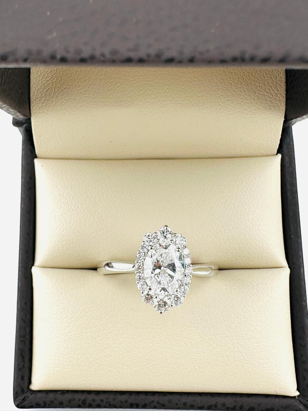 1.04 Ct OVAL E VS1 Lab Grown CVD Diamond Engagement 14K Gold Ring Size 7