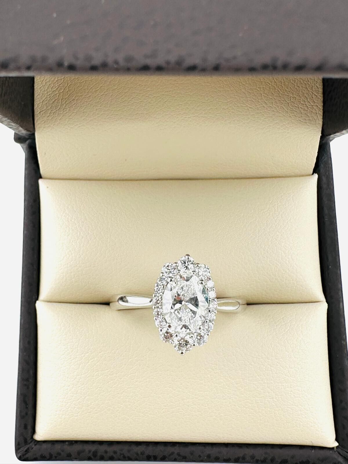 1.04 Ct OVAL E VS1 Lab Grown CVD Diamond Engagement 14K Gold Ring Size 7