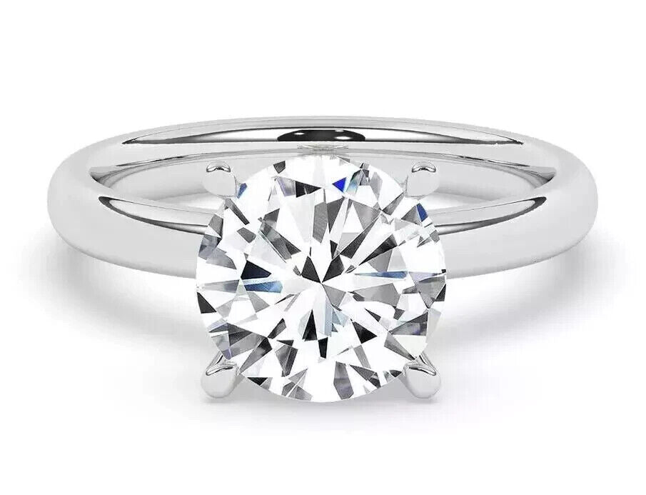 3.05 Ct G VS1 Round Solitaire Platinum Lab Grown Diamond Ring IGI Certified