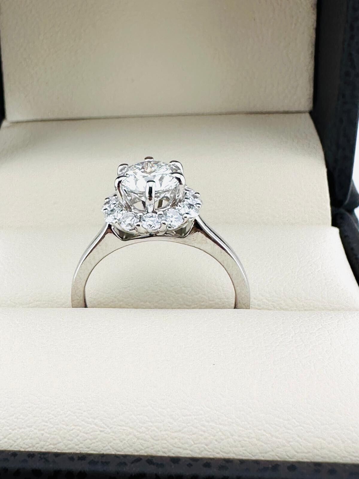 1.01 Ct Round F VS2 Lab Grown CVD Diamond Engagement 14K White Gold Ring Size 6