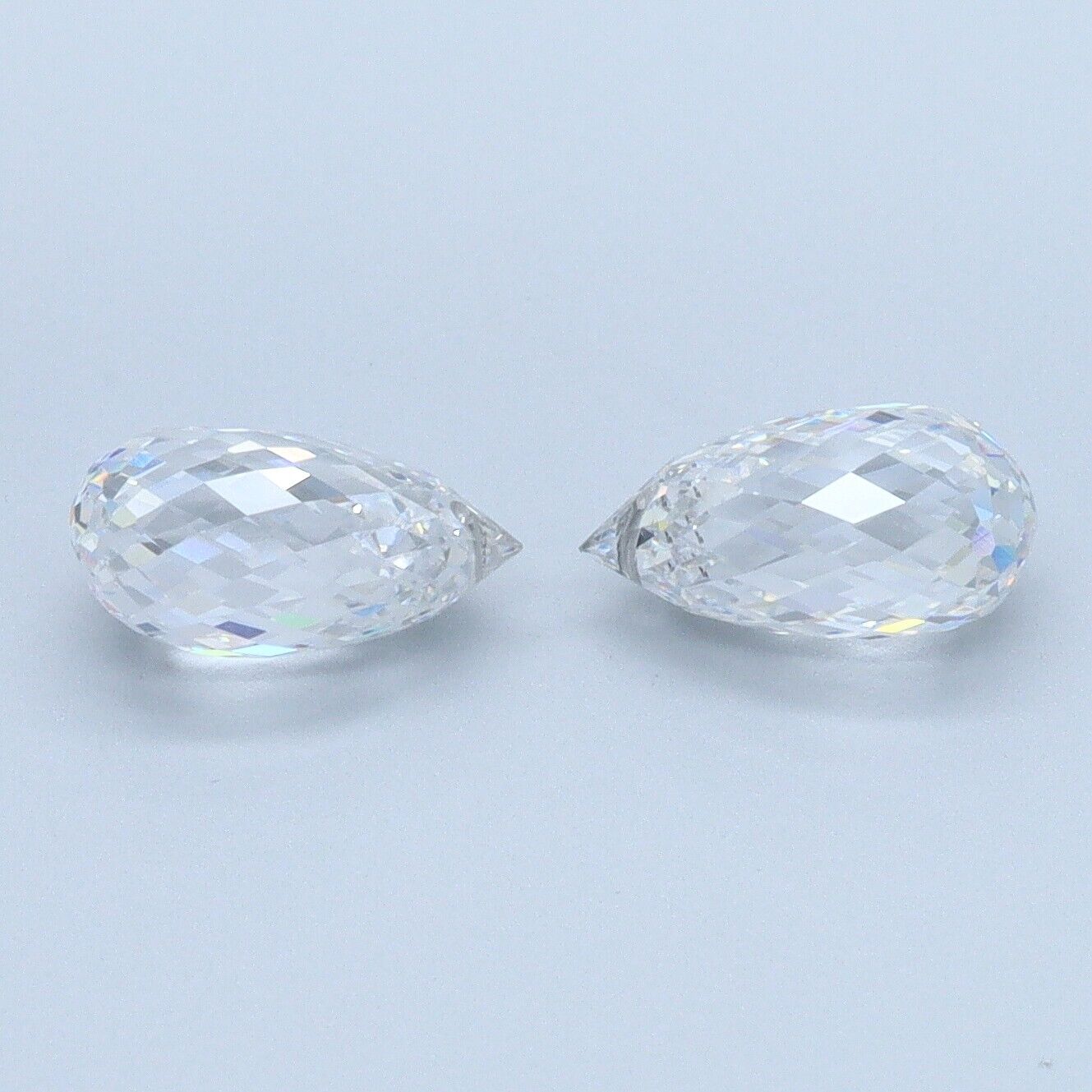 Lab Grown Diamond HPHT Briolette Pair 1.60 Ct E COLOUR VS1 Clarity Loose Diamond