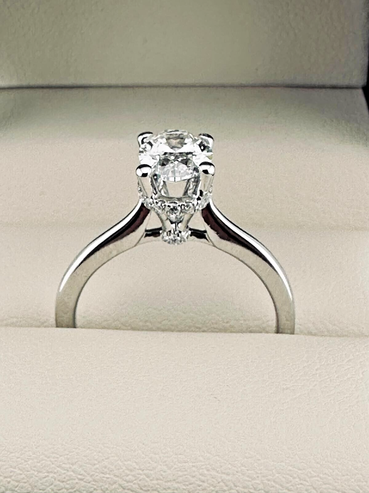 1.03 Ct Round H VS2 Lab Grown CVD Diamond Engagement 18K Gold Ring Size 6.25