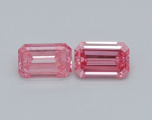 0.34 PINK EMERALD Pair VS1 IGI Certified Lab Grown CVD Diamond for Earring