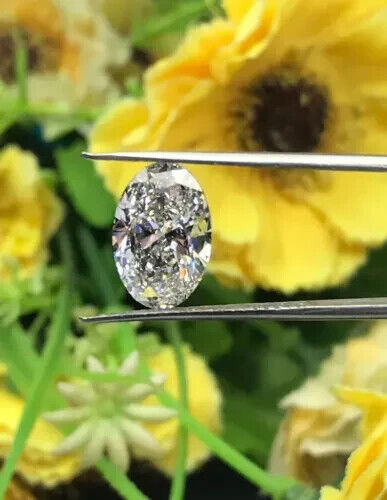 Lab Grown CVD loose Diamond Oval Cut 6.54 Cts G Color VS1 IGI Certified