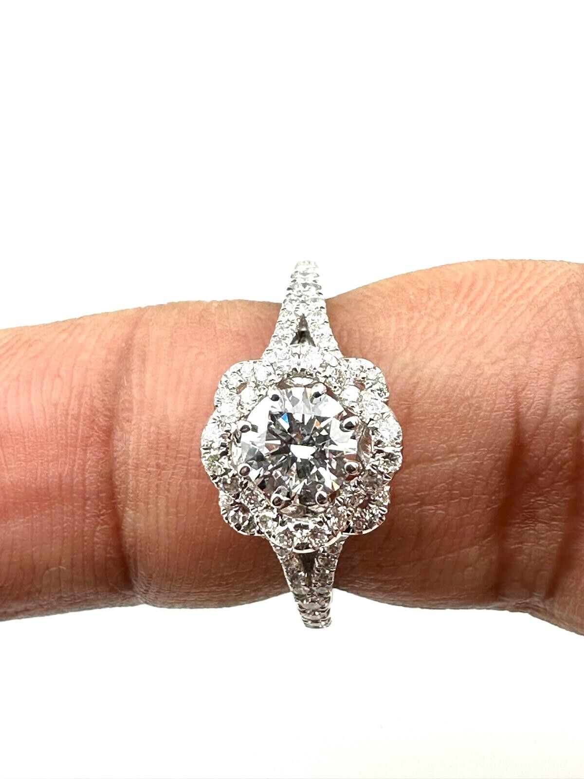 0.62 Ct Round E VS1 Lab Grown CVD Diamond Engagement 18K Gold Ring Size 6.25
