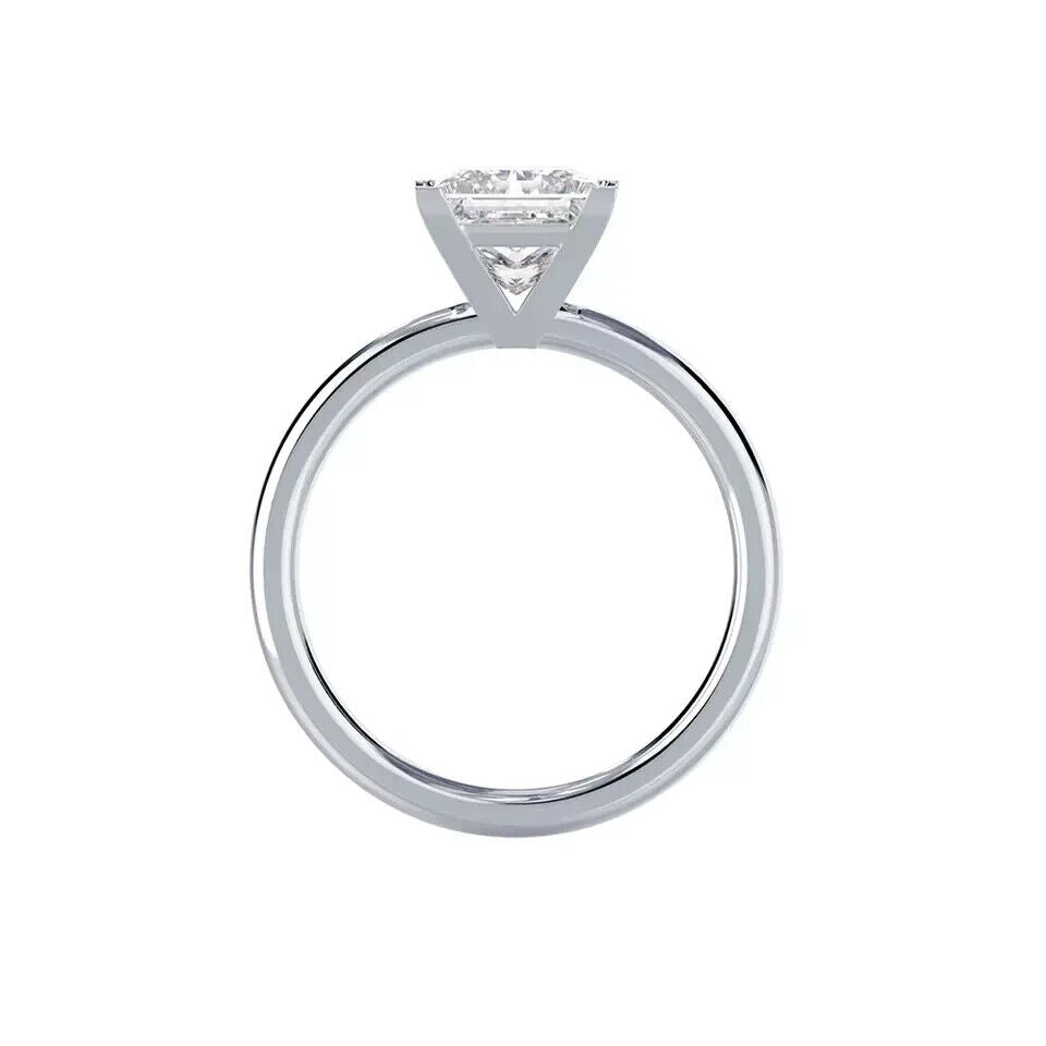 Engagement Ring 14k White gold 2.00 Ct IGI Certified Lab Grown Princess Diamond