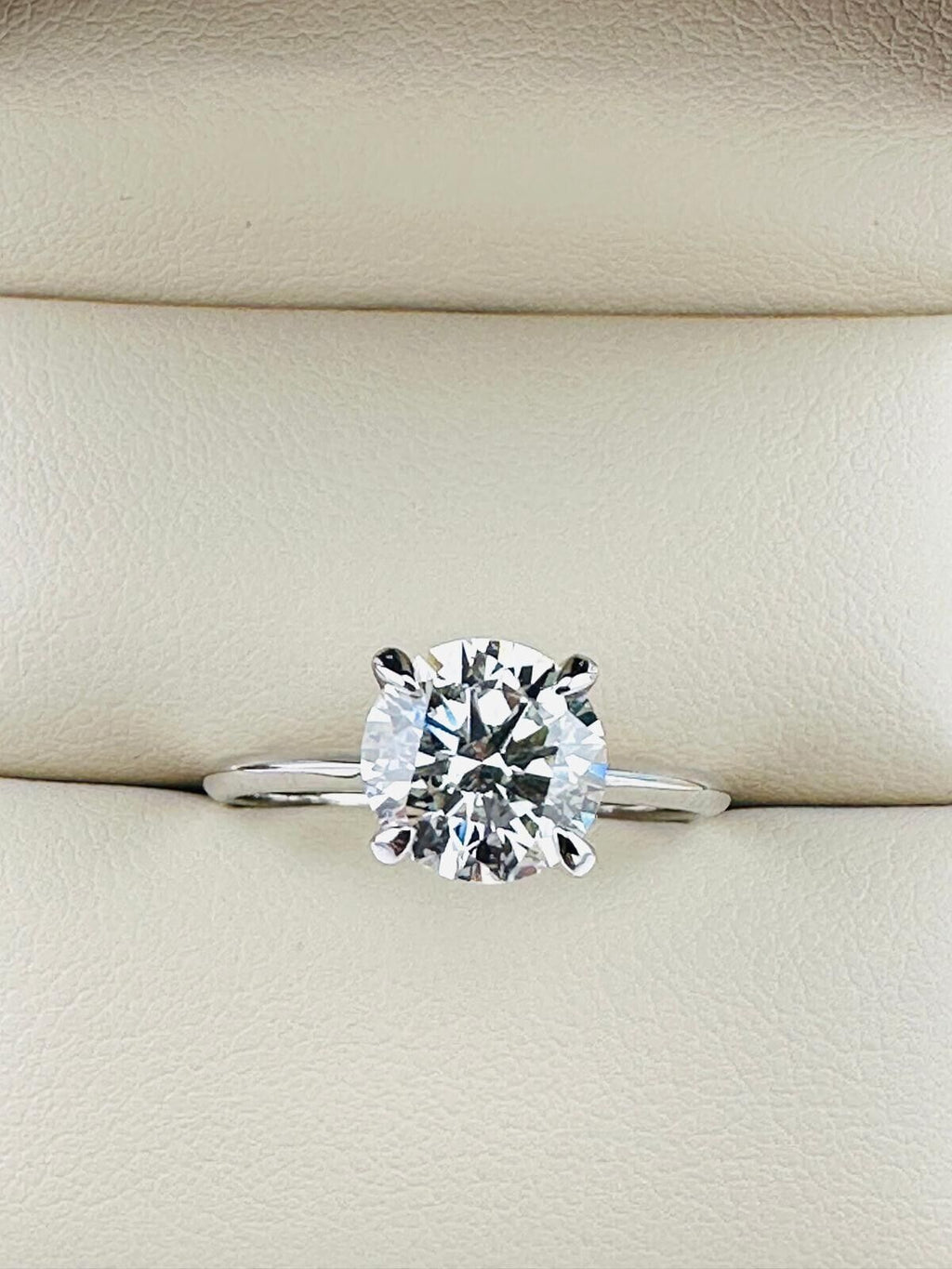 2.03 Ct Round I VS2 Lab Grown CVD Diamond Engagement 14K White Gold Ring Size 7
