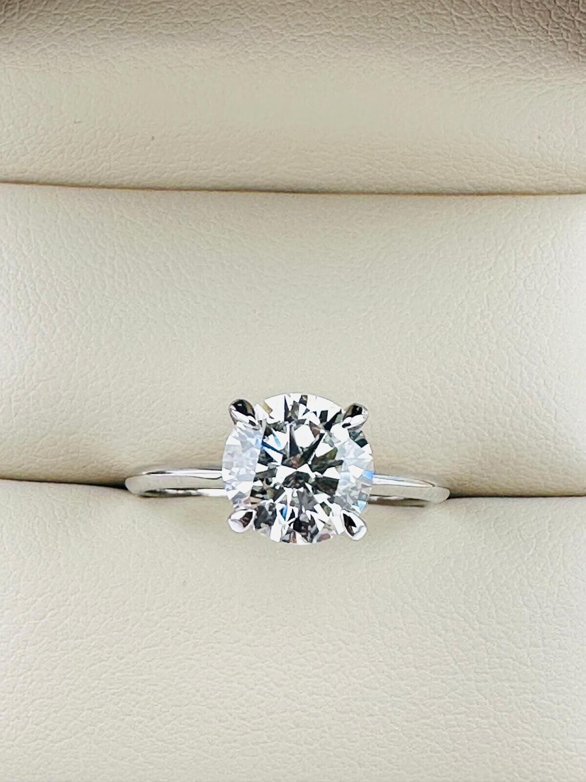 2.03 Ct Round I VS2 Lab Grown CVD Diamond Engagement 14K White Gold Ring Size 7