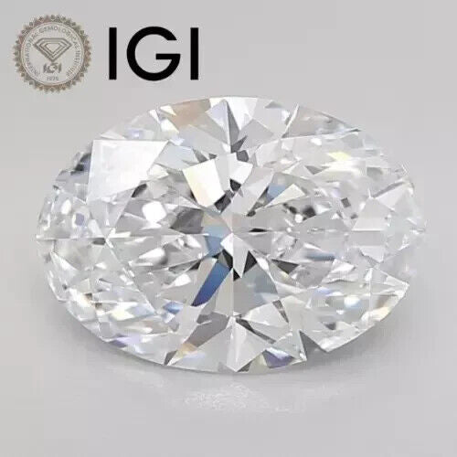 OVAL Cut 3.07 Cts IGI Certified Lab Grown CVD Diamond G Color SI1 Clarity STONE