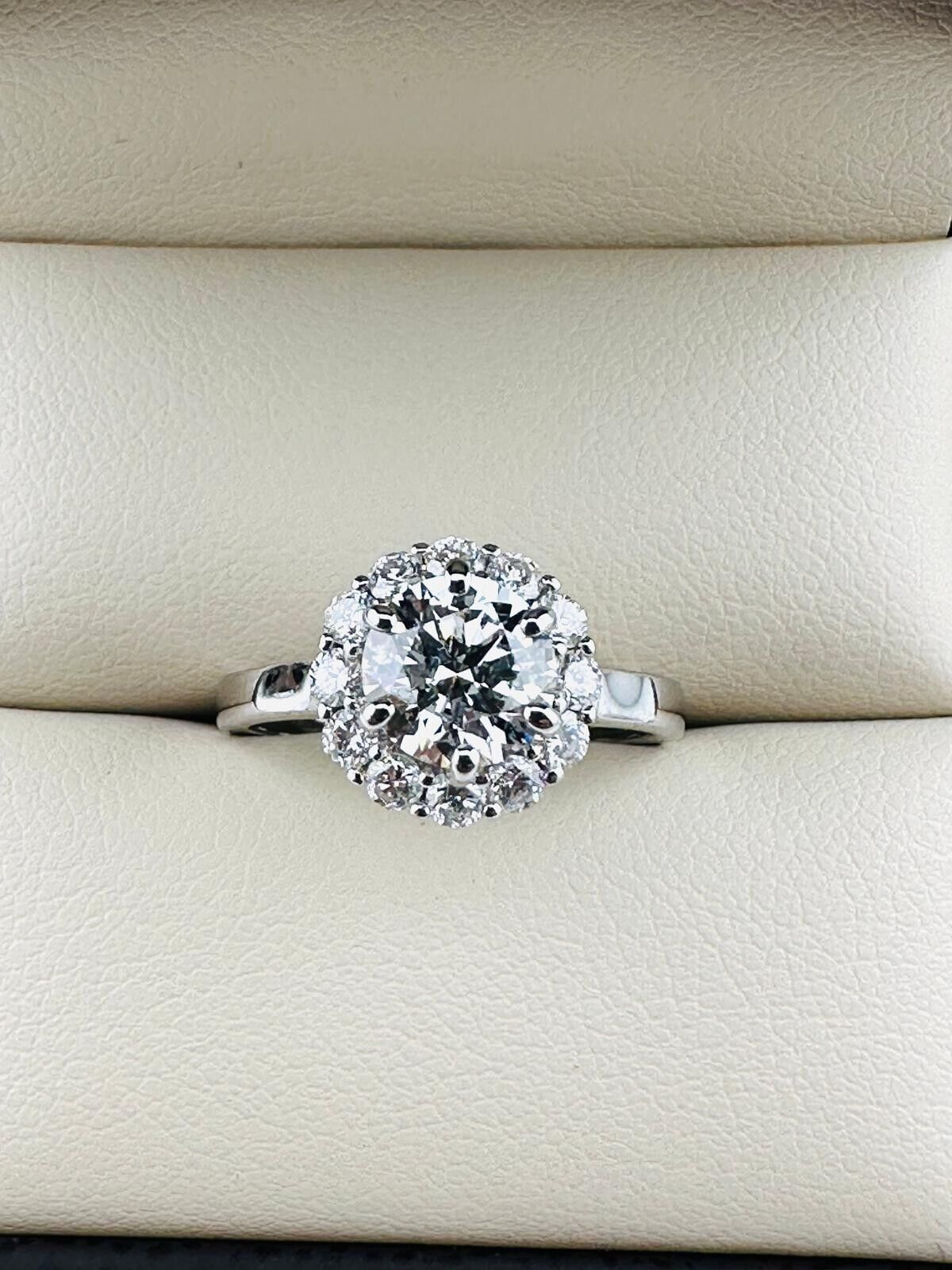 1.01 Ct ROUND F VS2 Lab Grown CVD Diamond Engagement 14K Gold Ring Size 5.5