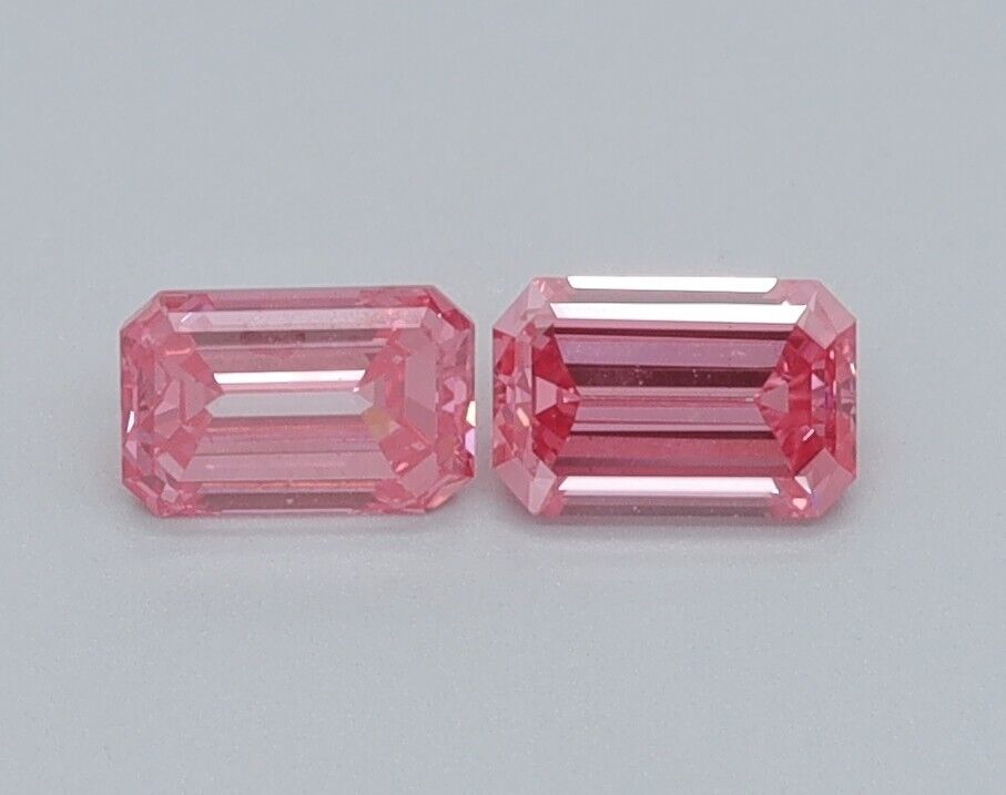 0.43 PINK EMERALD Pair VS1 IGI Certified Lab Grown CVD Diamond for Earring