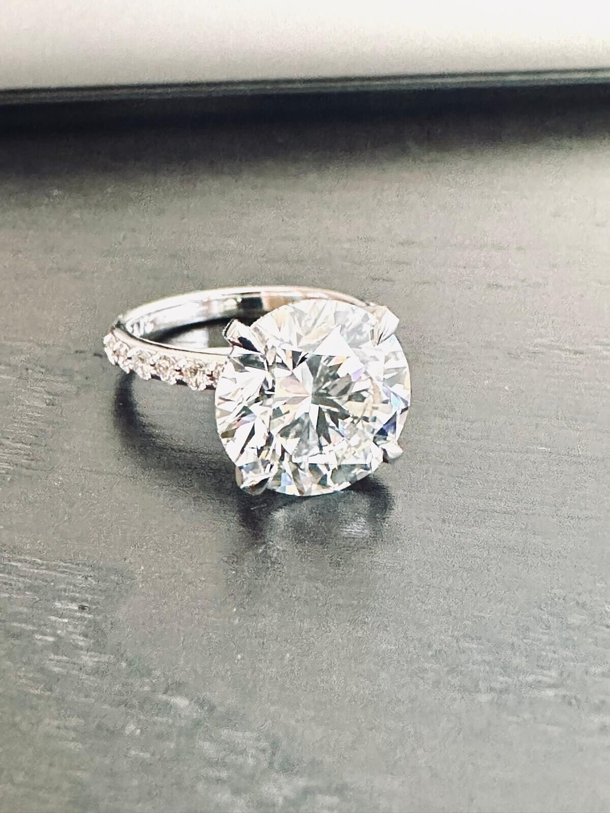 Solitaire Lab Grown Ring 7.04 Cts G VS1 Round Diamond Engagement 14k White Gold