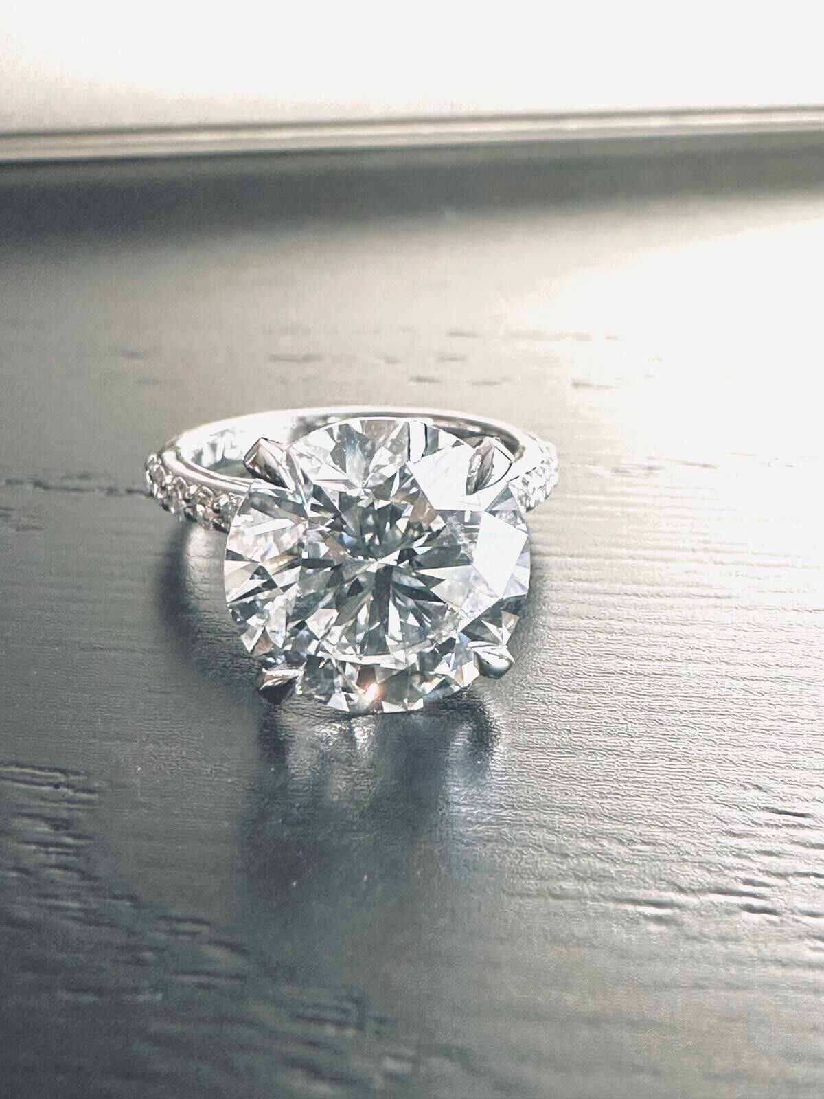 Solitaire Lab Grown Ring 7.04 Cts G VS1 Round Diamond Engagement 14k White Gold