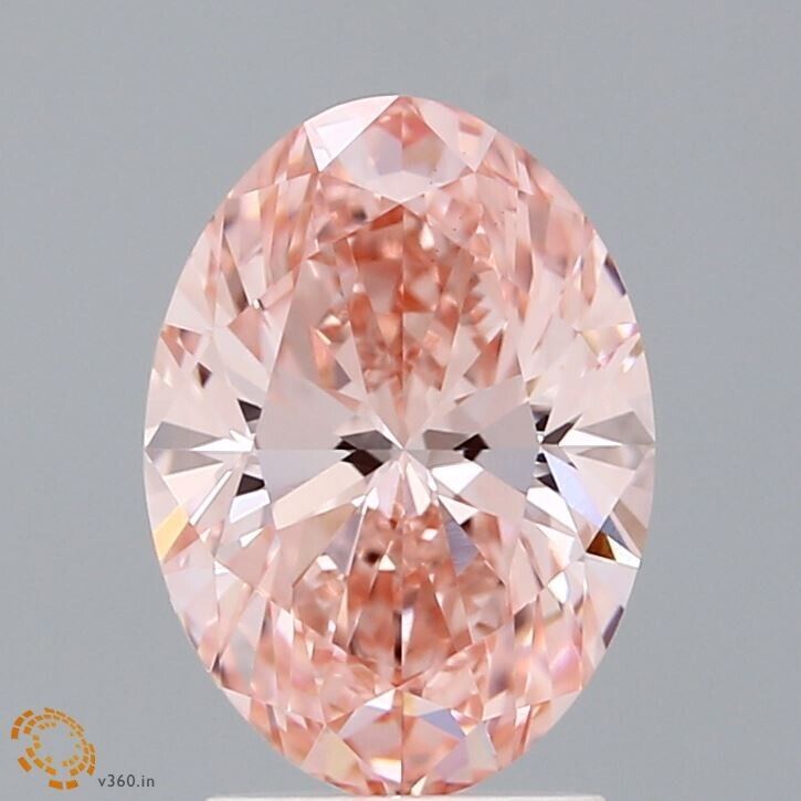 Lab Grown Oval 2.51ct Fancy Vivid Pink VS1 Certified CVD Diamond