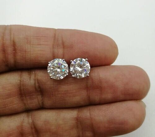 2.00cts E/F VS Clarity 14K white Gold Earrings Lab Grown CVD Screw Back Studs