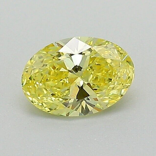 OVAL Cut 0.51 Ct Fancy Vivid Yellow VS1 IGI Certified Lab Grown CVD Diamond