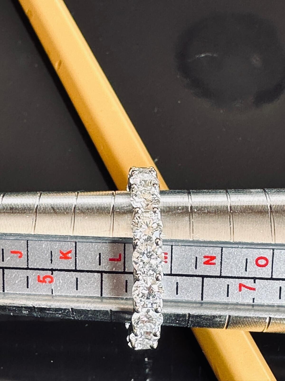 1.50 Cts Lab Grown Eternity Band HPHT Diamond F/G SI+ 14k WHITE Gold/Ring Size-6