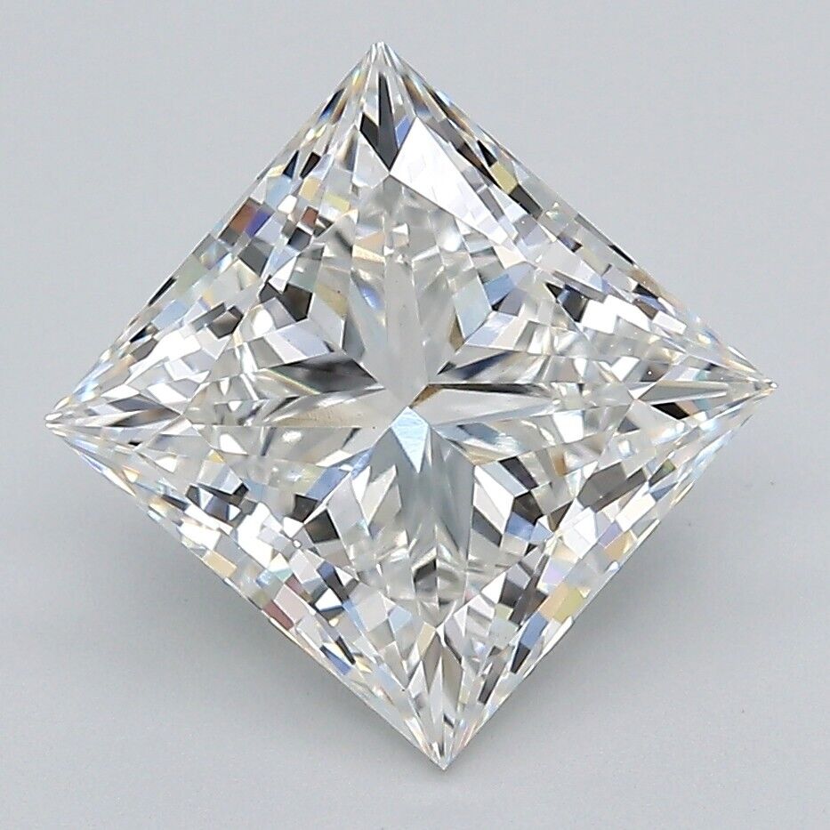 Princess Cut 5.00 Cts F Color VS2 Clarity Lab Grown IGI Certified CVD Diamond