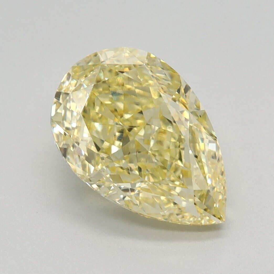 Pear 2.21ct Fancy Intense Yellow VS1 IGI Certified CVD Lab Grown Loose Diamonds