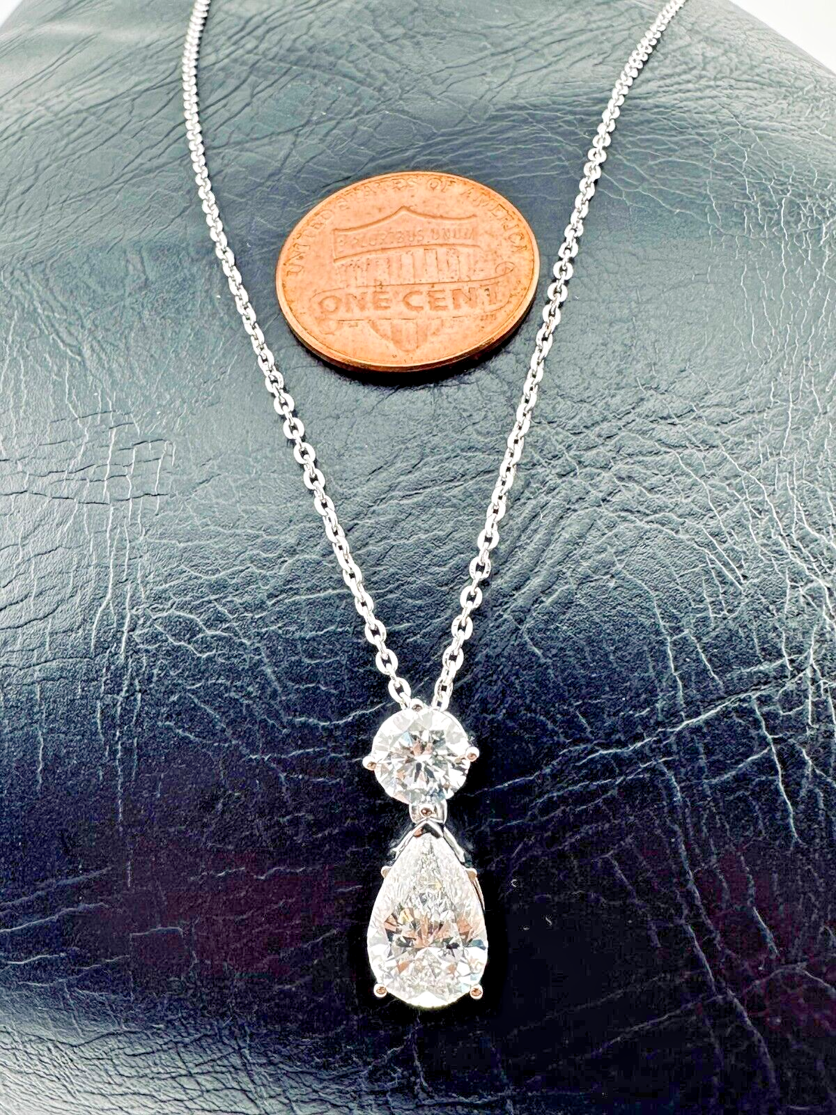 3.47 Cts F VS1 Lab Grown CVD Diamond Women Gift Fashion Pendent With Cable Chain