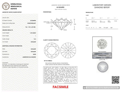 Round 1.50 Ct I Color VS2 IGI Certified Lab Grown CVD Diamond For Jewelry Making