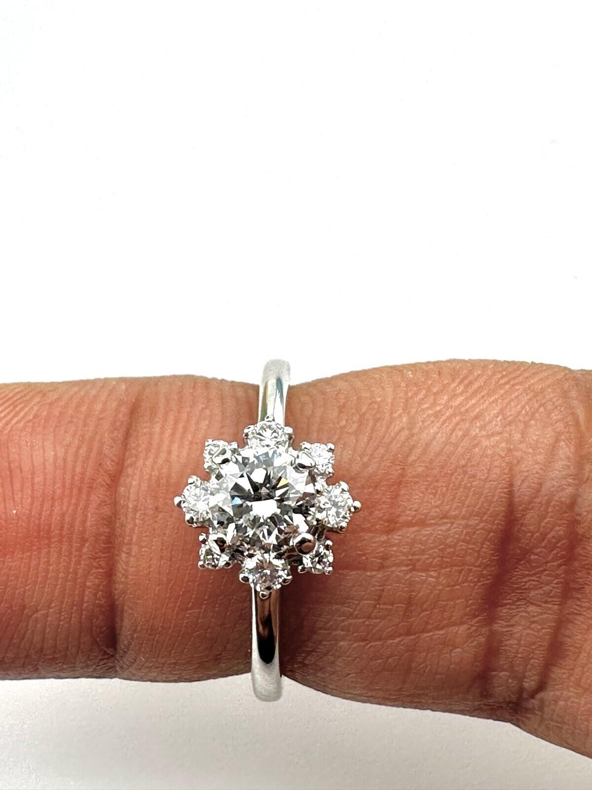 0.56 Ct Round F VVS1 Lab Grown CVD Diamond Engagement 14K Gold Ring Size 6
