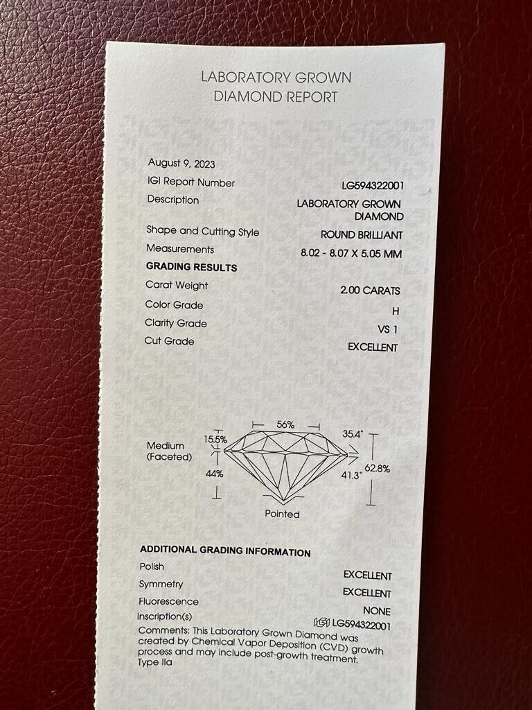 2.00 Ct Lab Grown CVD Diamond E/F VS1-2 14k WHITE Gold Solitaire Engagement Ring