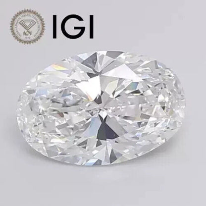 OVAL Cut IGI Certified 3.07 Cts Lab Grown CVD Diamond G Color VS2 Clarity STONE