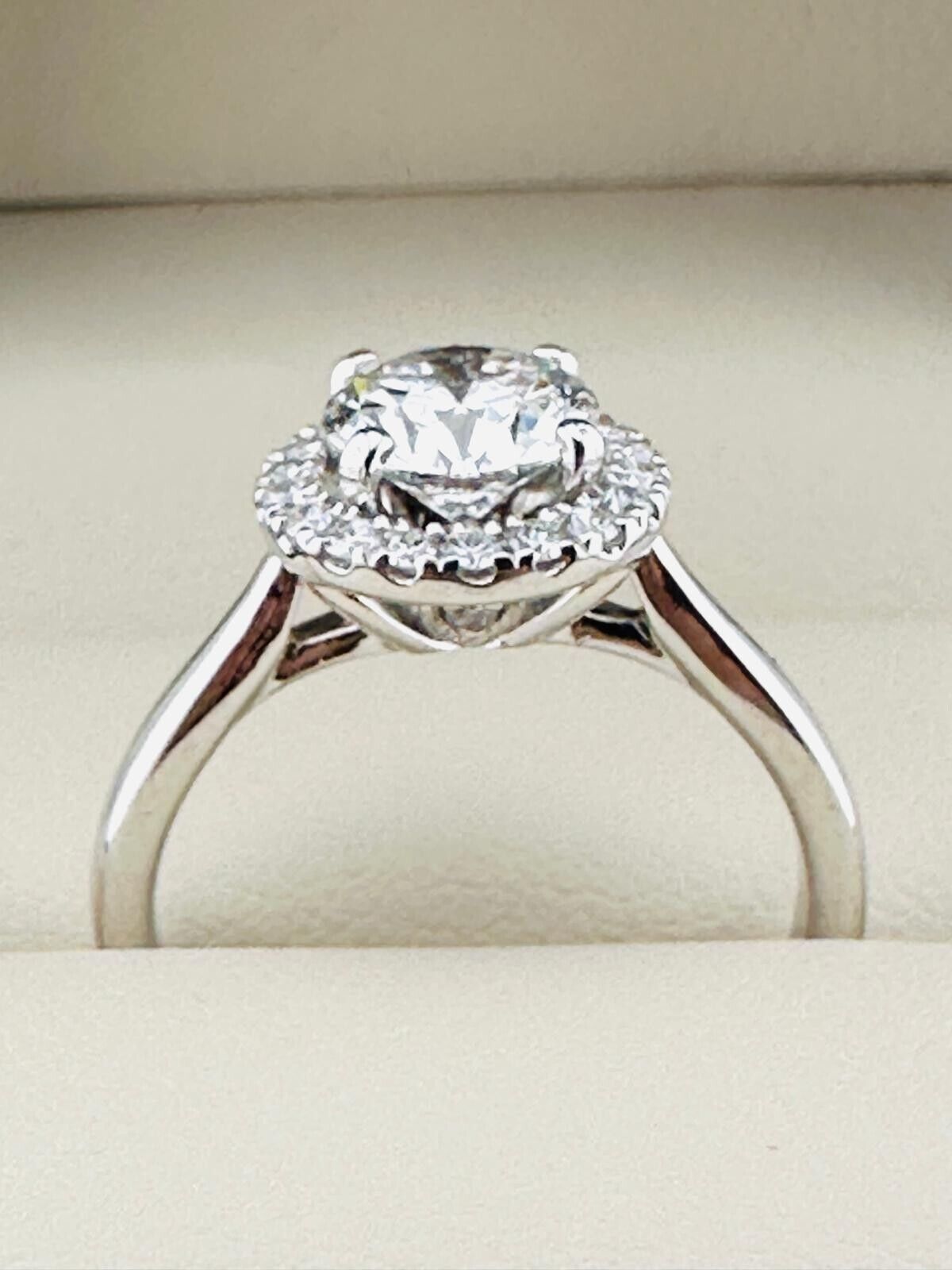 1.01 Ct ROUND F VS2 Lab Grown CVD Diamond Engagement 14K Gold Ring Size 5.5