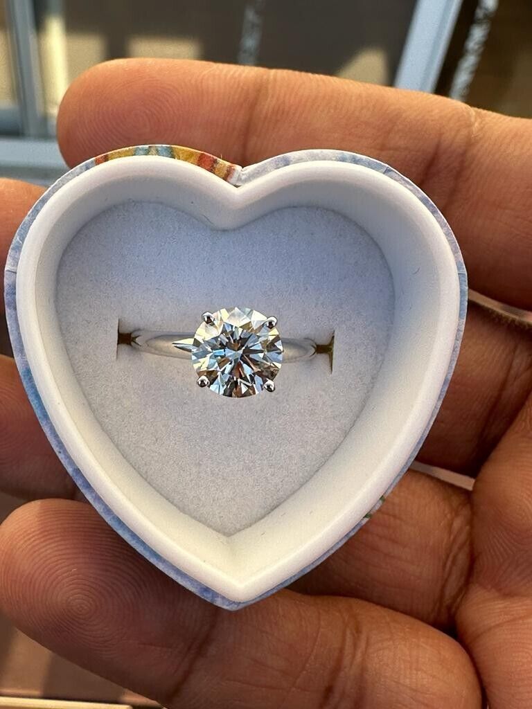 2.00 Ct Lab Grown CVD Diamond E/F VS1-2 14k WHITE Gold Solitaire Engagement Ring
