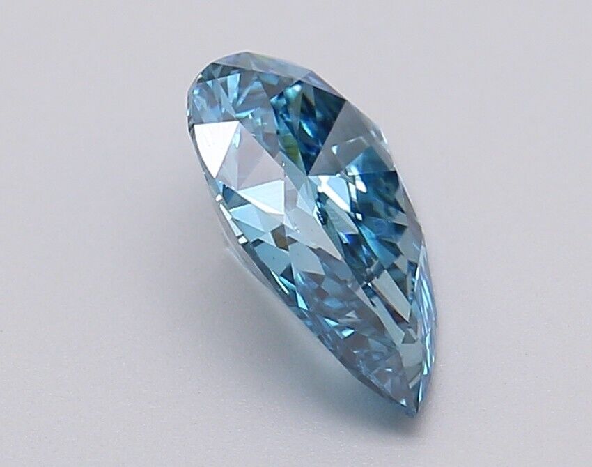 Pear 1.03 Cts Fancy Vivid Blue SI1 IGI Certified Lab Grown CVD Diamond