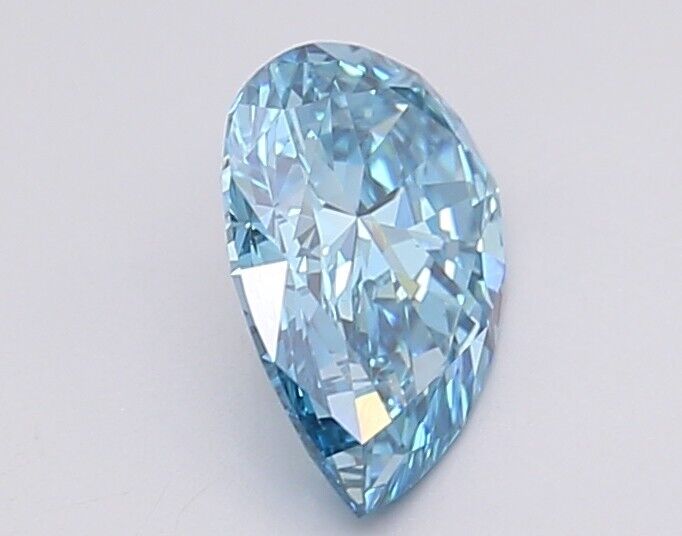 Pear 1.01 ct Fancy Vivid Blue VS1 IGI Certified Lab Grown CVD Diamond