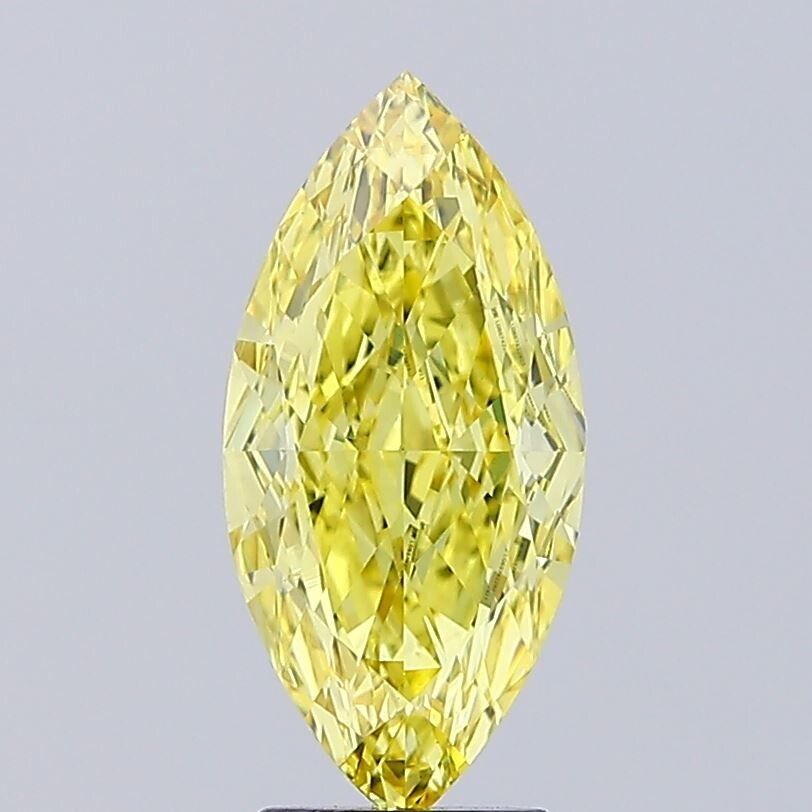 MARQUISE Cut 2.83 Cts IGI Certified Lab Grown CVD Diamond Fancy Vivid Yellow VS1