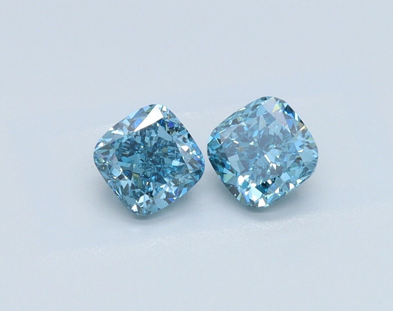 0.87 BLUE CUSHION Pair VS1 IGI Certified Lab Grown CVD Diamond Best for Earring