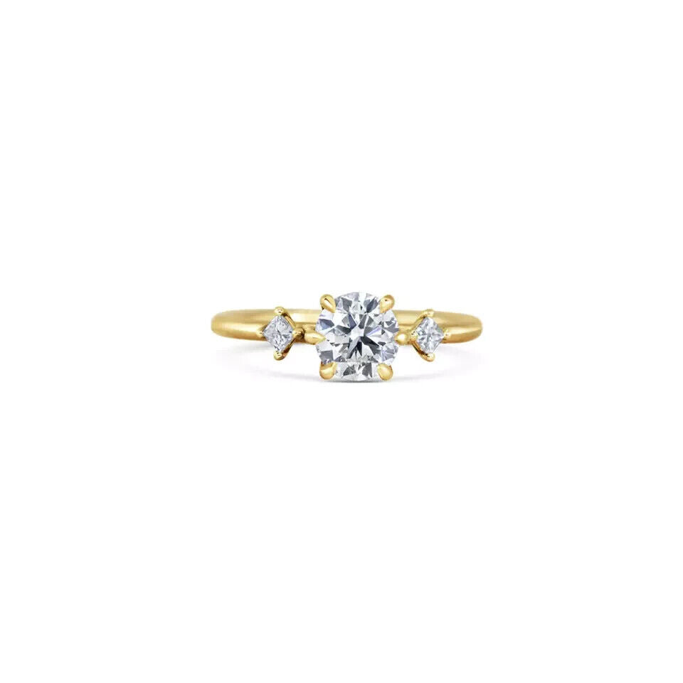 IGI Certified Lab Created 1.00 Ct Round Cut Diamond 14k Yellow gold Wedding Ring
