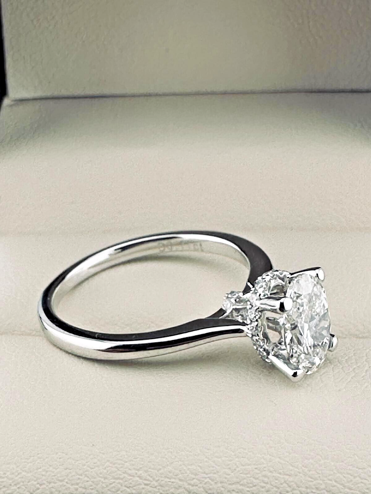 1.03 Ct Round H VS2 Lab Grown CVD Diamond Engagement 18K Gold Ring Size 6.25