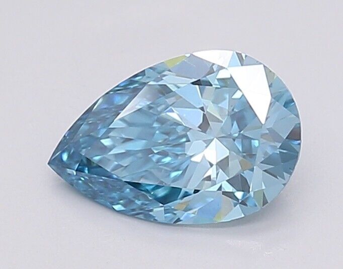 Pear 1.01 ct Fancy Vivid Blue VS1 IGI Certified Lab Grown CVD Diamond