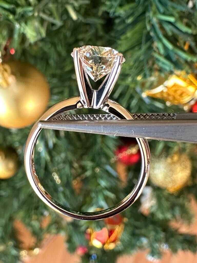 2.00 Ct Lab Grown CVD Diamond E/F VS1-2 14k WHITE Gold Solitaire Engagement Ring