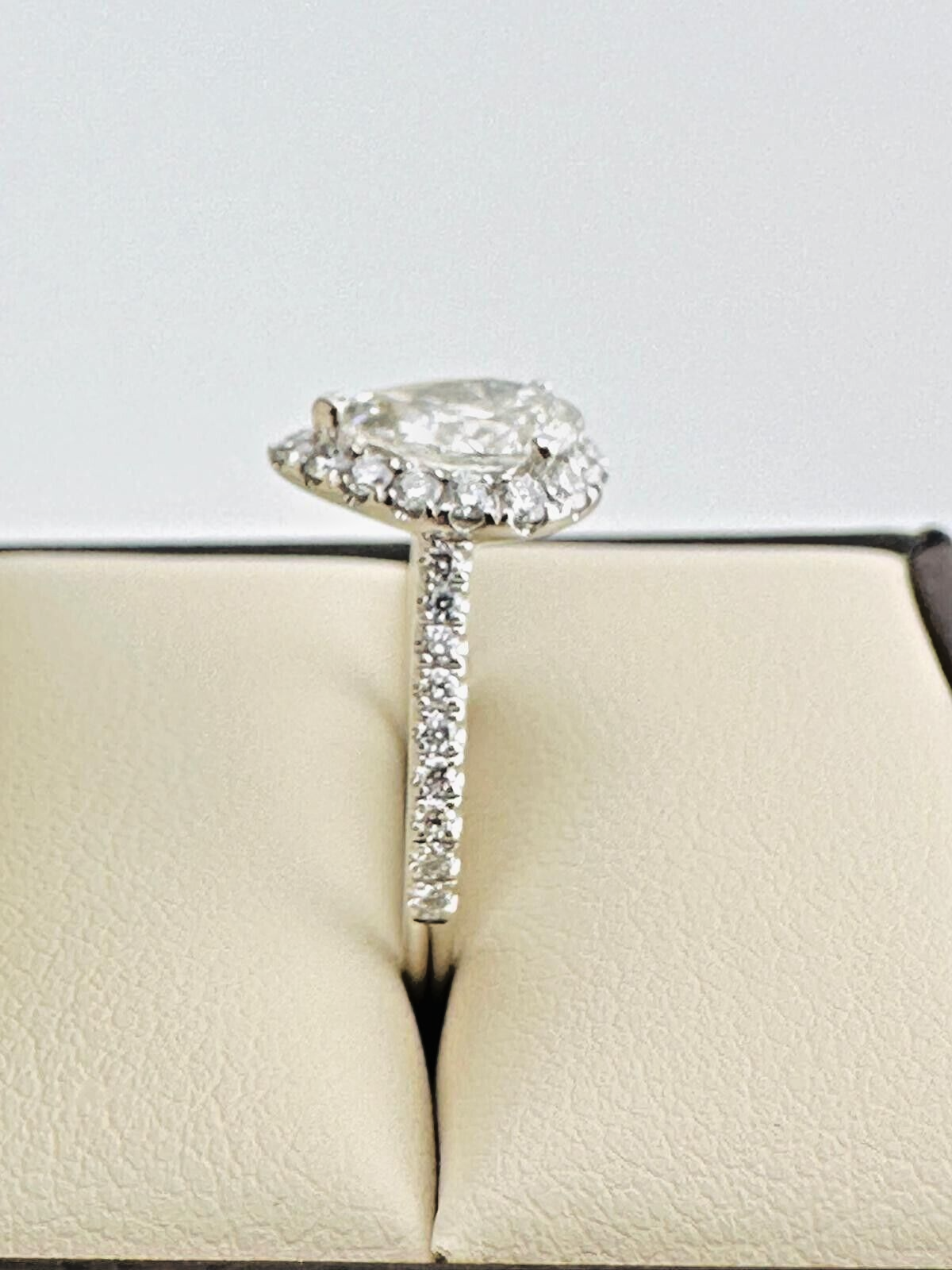 1.01 Ct PEAR G SI2 Lab Grown CVD Diamond Engagement 14K Gold Ring Size 5