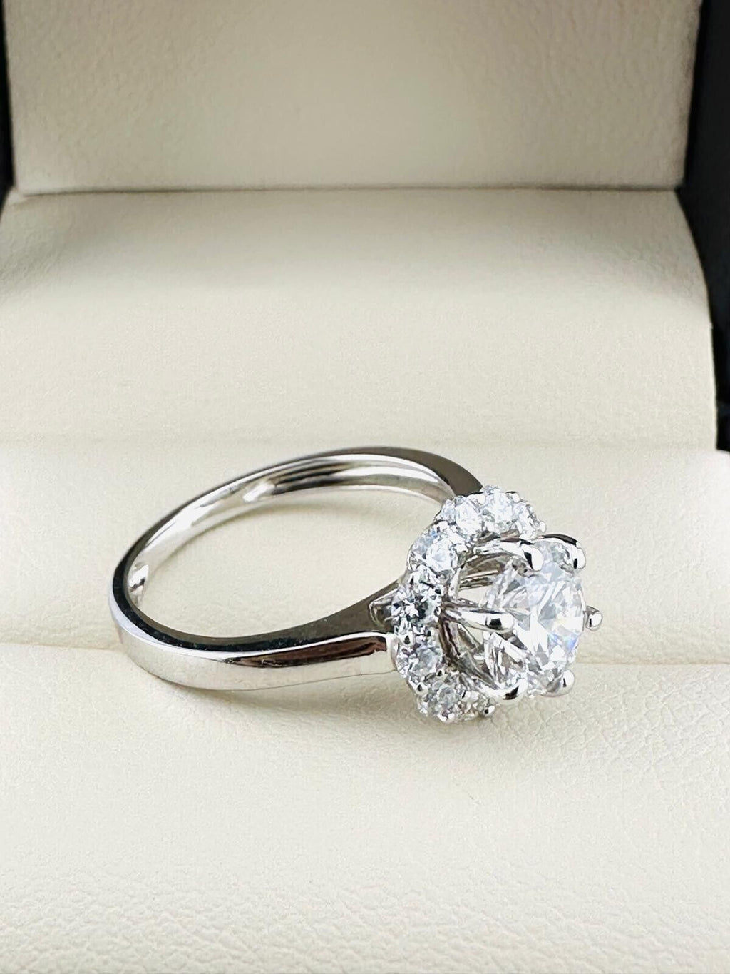 1.01 Ct ROUND F VS2 Lab Grown CVD Diamond Engagement 14K Gold Ring Size 5.5