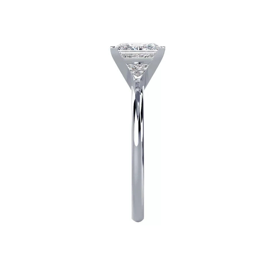 Engagement Ring 14k White gold 2.00 Ct IGI Certified Lab Grown Princess Diamond
