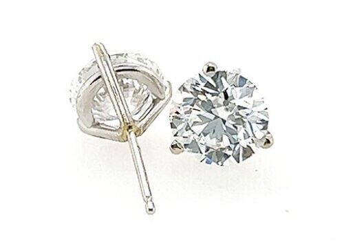 1 cts TOTAL EF VVS Clarity Lab Grown CVD Diamond STUDS  14K white Gold Earrings