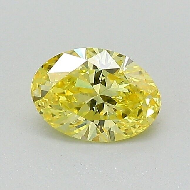 OVAL Cut 0.50 Ct Fancy Vivid Yellow VS1 IGI Certified Lab Grown CVD Diamond