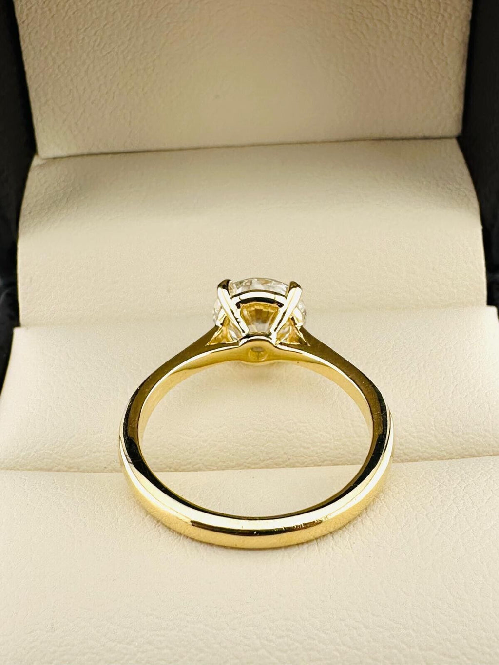 1.74 Ct Round I SI1 Lab Grown CVD Diamond Engagement 18K Gold Ring Size 5.25